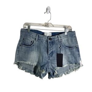 One Teaspoon Frayed Hem Bonita Denim Shorts In Diamonde